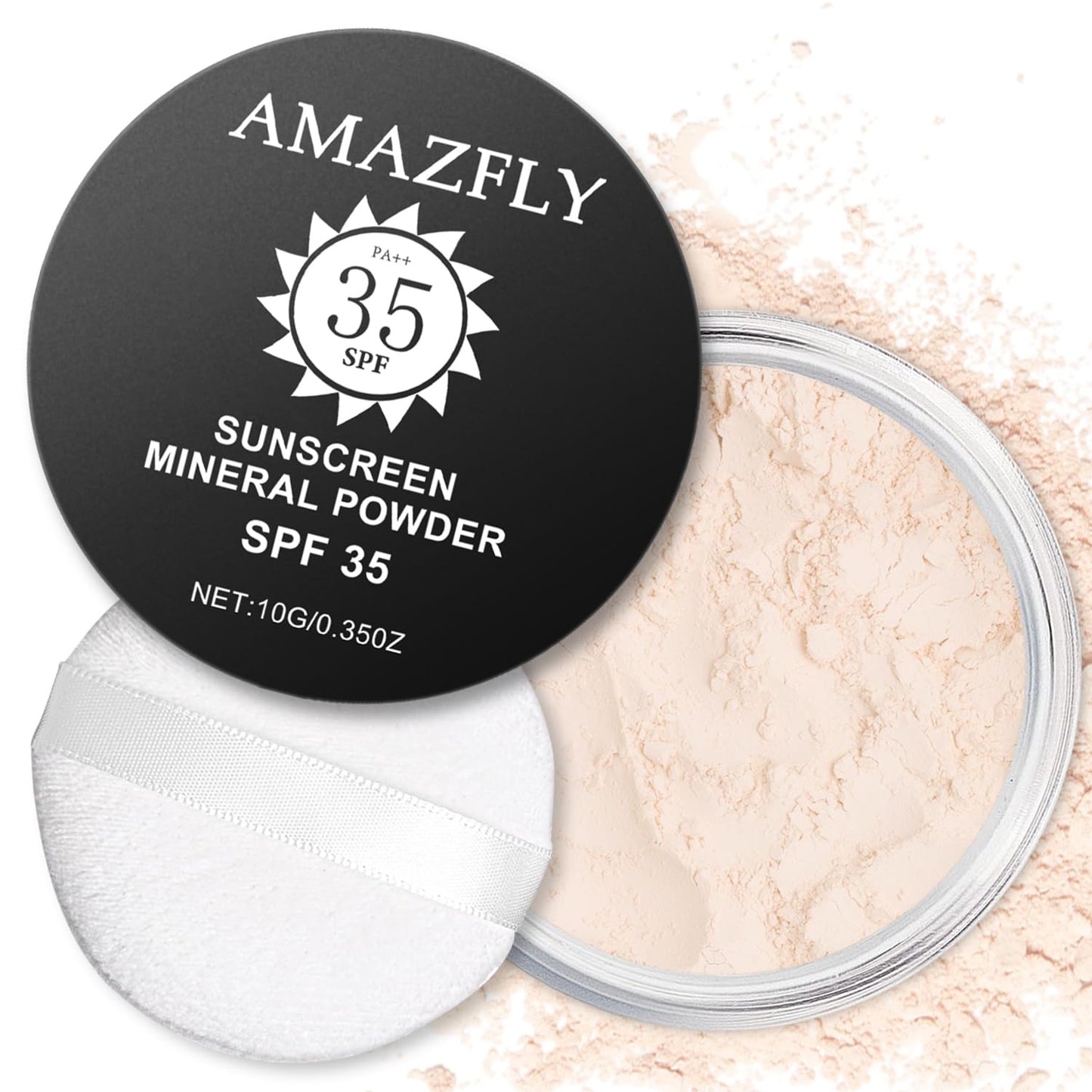Meilury Sunscreen Mineral Setting Powder, SPF 35, Talc-Free, Blurring Finishing Powder, Buildable Lightweight Coverage, for Matte Base Makeup (#01 Translucent Setting Makeup)