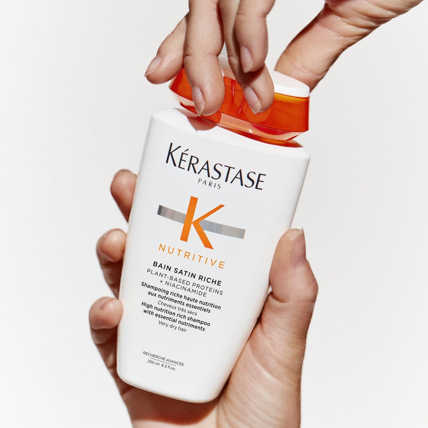 Kerastase Nutritive Bain Satin Riche Shampoo - Cleanses & Strengthens Against Dryness, Adds Shine & Nourishes Medium to Thick Hair, With Plant-Based Proteins & Niacinamide, 2.7 Fl Oz, Travel Size