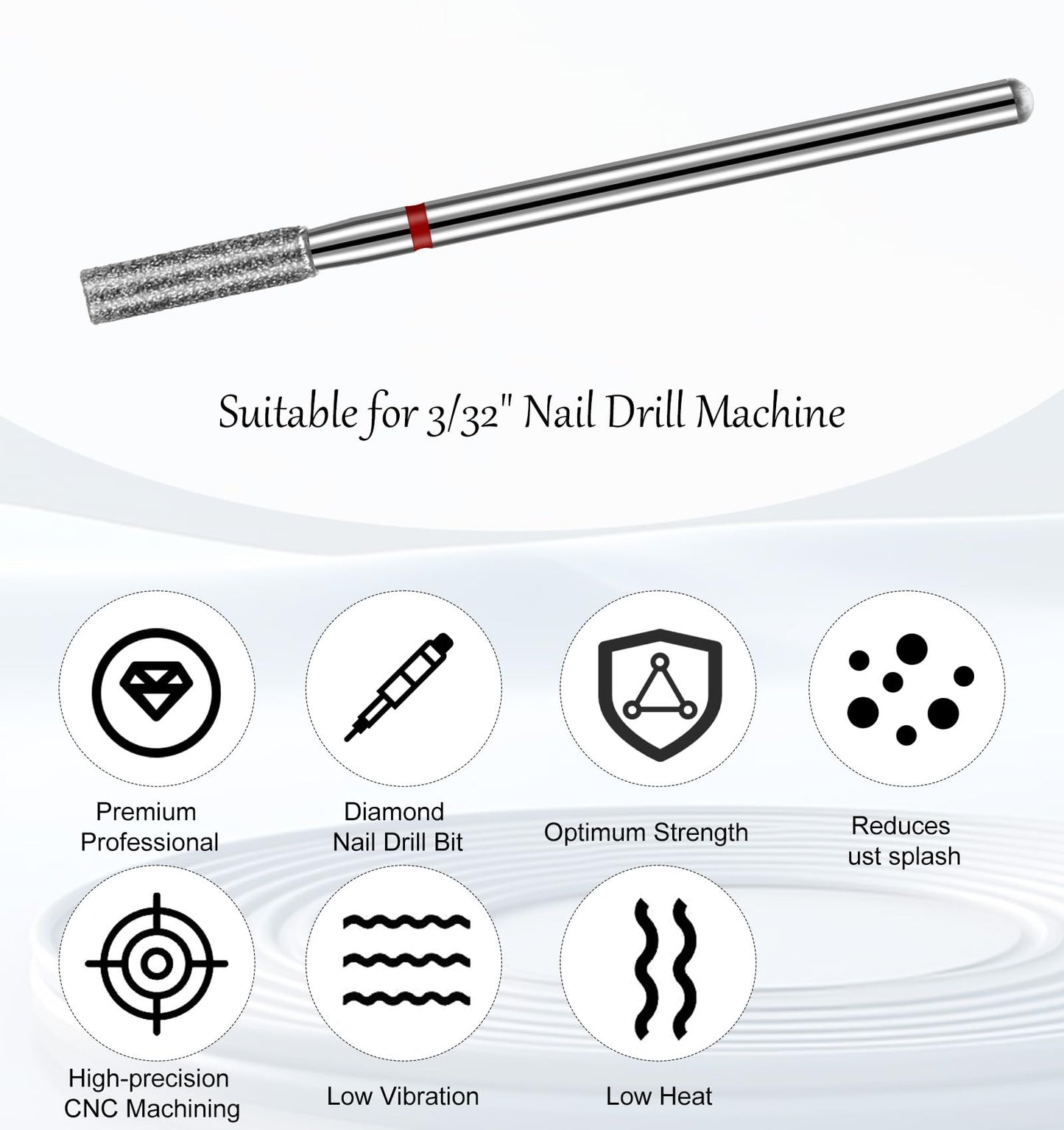 10Pcs Cuticle Clean Nail Drill Bit, Barrel Shape for Electric File Professional Manicure Pedicure and Foot Care