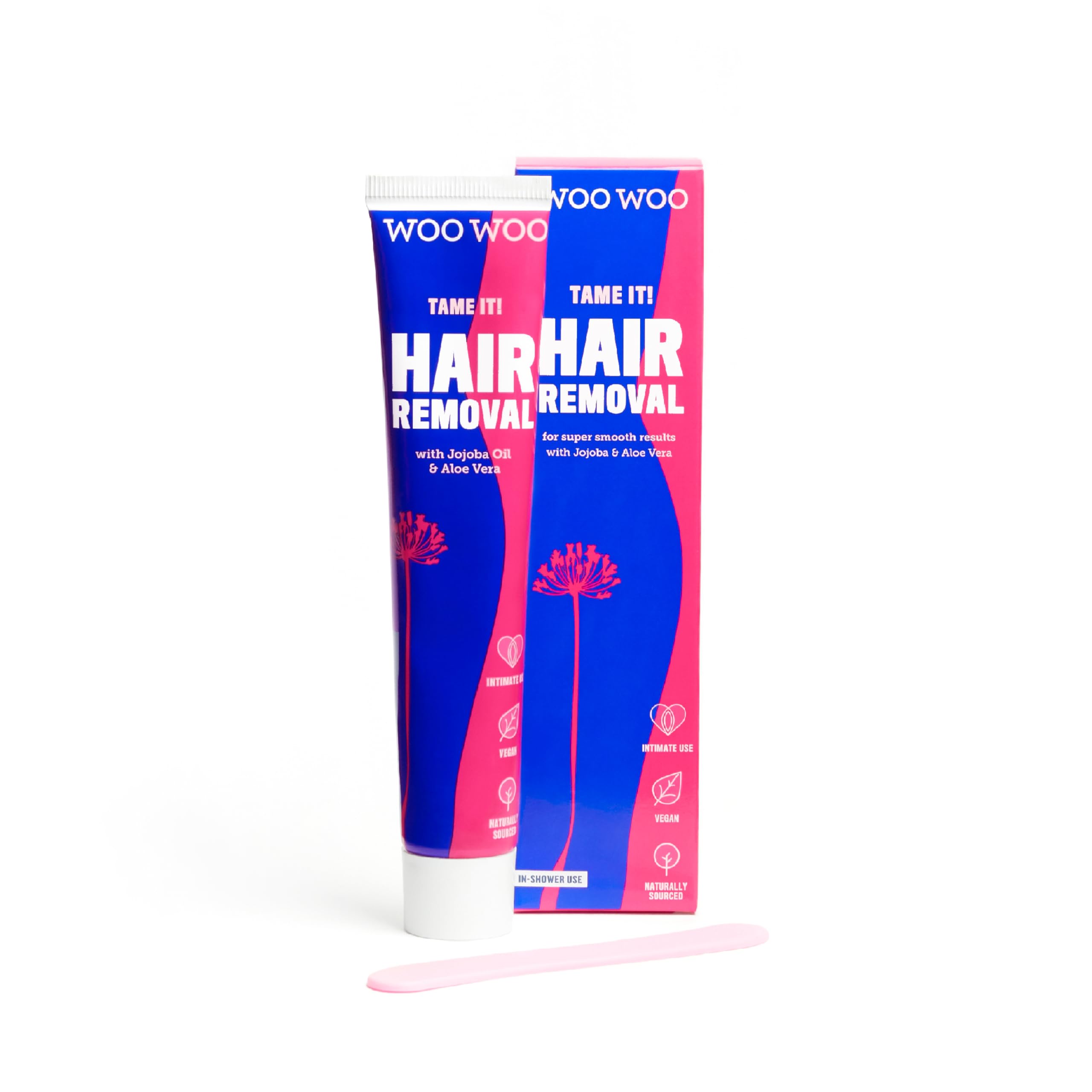 WooWoo - Tame It! In-Shower Natural Hair Removal Depilatory Cream | No Irritation Vegan Hair Remover For Sensitive Skin - Legs, Bikini, Intimate Areas (3.4 oz | 100 ml)