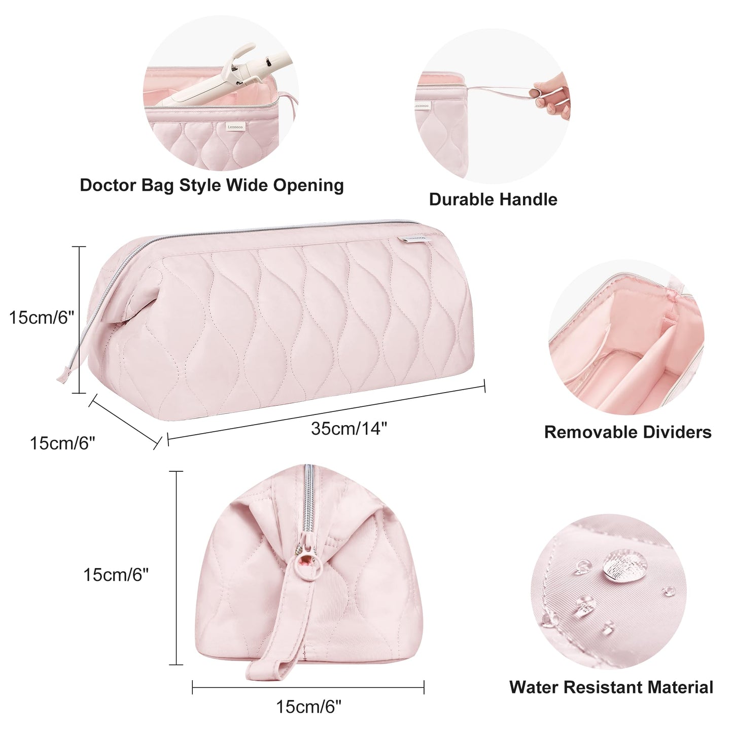 Lexeeco Hair Tools Travel Bag for Shark Flex Fusion Puffer Flexstyle Carring Case Portable Dyson Airwrap Travel Case for Shark Hair Dryer Flat Curing Iron Organizer (Pink)