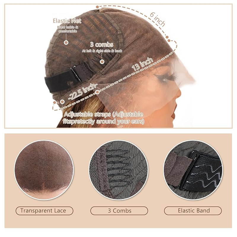 Lace Front Human Hair Wig 13x6 Ombre 28in Straight 4/27 – Pre Plucked Baby Hair