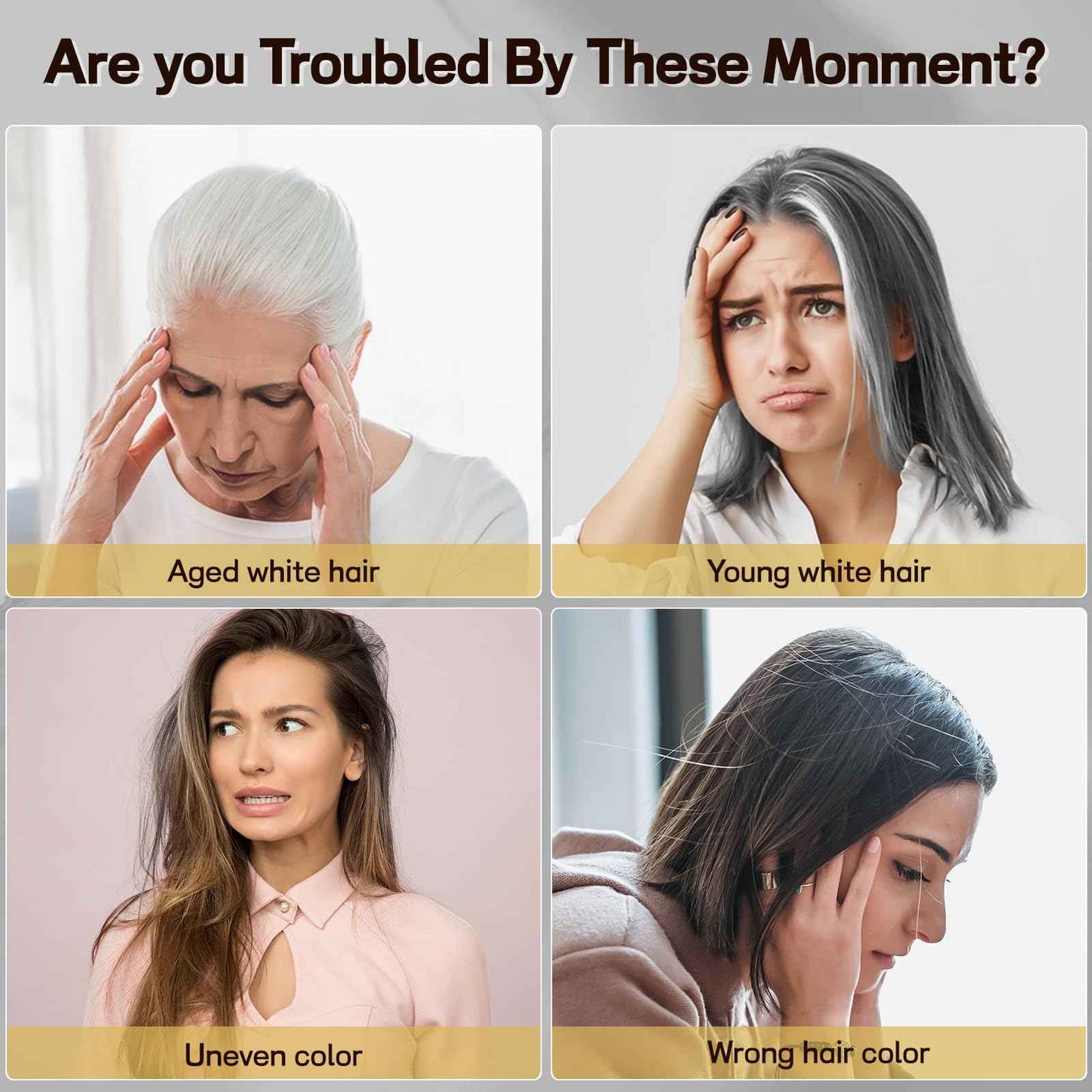 BOJICA Black Hair Dye Shampoo 3 in 1 for Gray Hair, Hair Color shampoo for Women, Natural Shampoo Hair Dye-100% Grey Hair Coverage/Herbal Ingredients-17.6 OZ