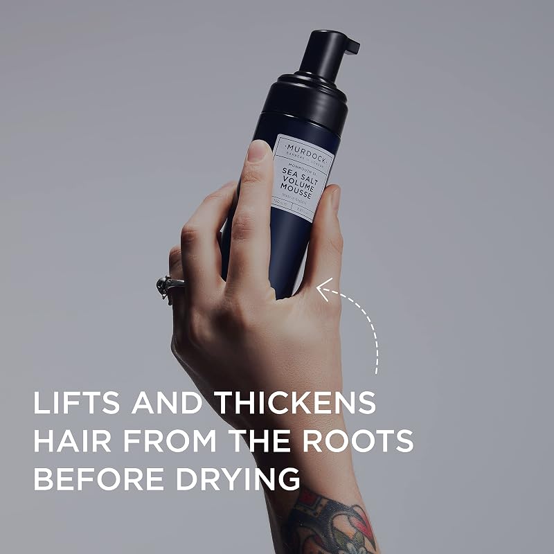 Sea Salt Volume Mousse for Men – Natural Hold, Fine Hair (5.07 oz) — Vegan Formula