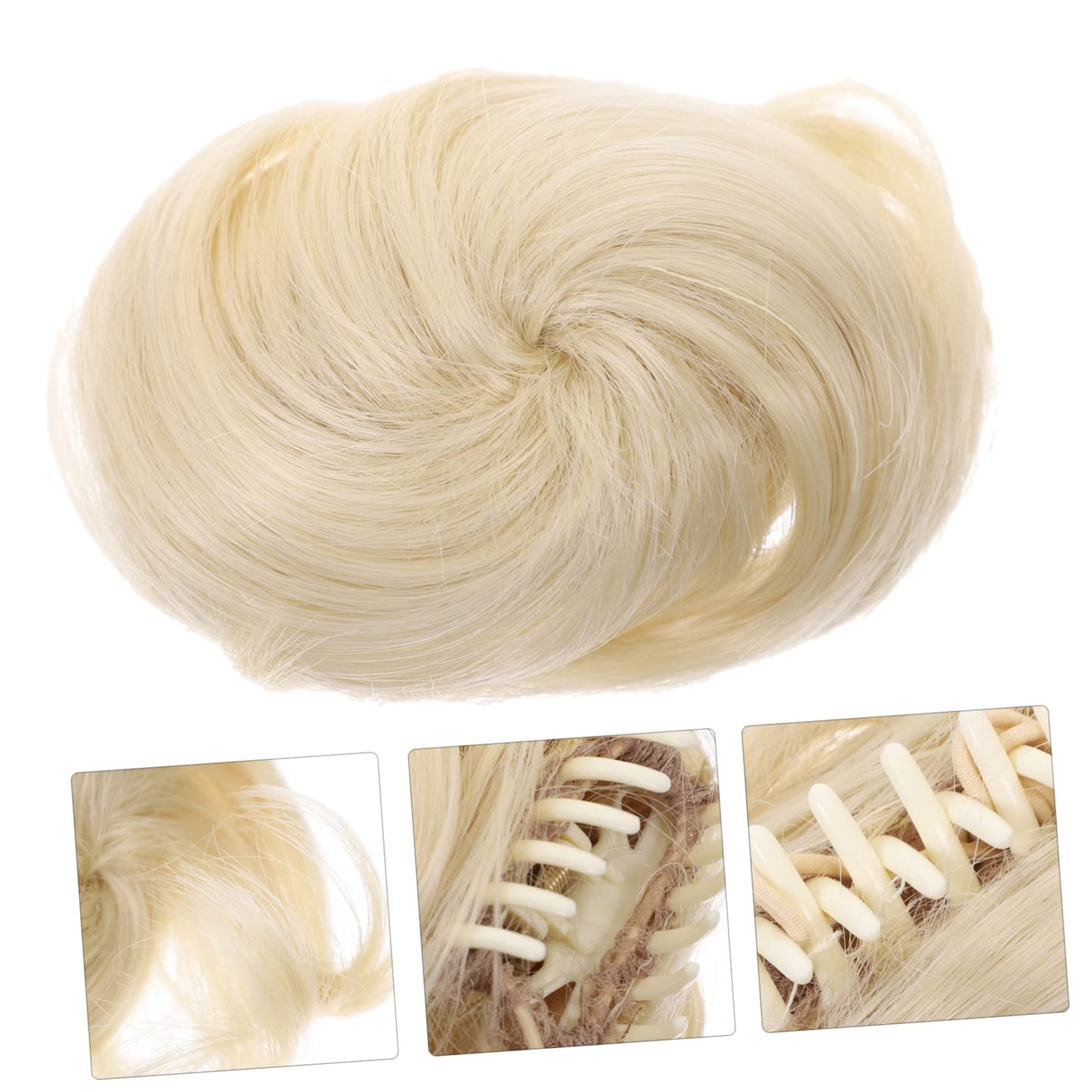 DONFAMDS Fake Bun Hairpiece for Chignon High Temperature Curly Hair Bun Maker for Brides Adds Volume and Natural Look to Updos and Ponytails