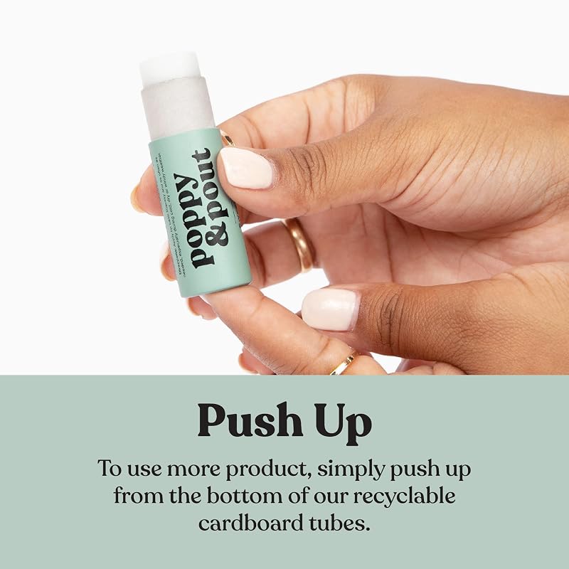 Jumbo Lip Balm Gift Set — 10 Flavor All-Natural Beeswax Balms in Recyclable Tube - Poppy & Pout Variation: 10pk All Flavors