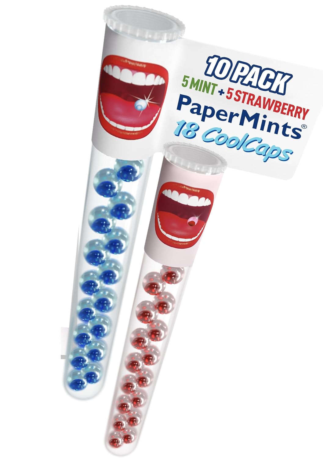 PaperMints CoolCaps - Sugar-Free Instant Fresh Breath Mints, 4 Pack (160 Capsules) for Halitosis & Dry Mouth Relief