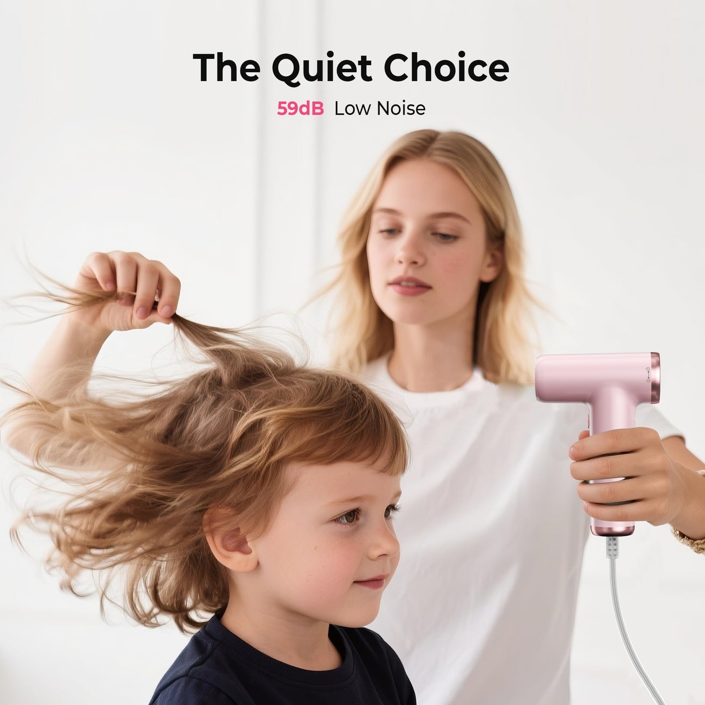 Mini Hair Dryer, 4-Temp High Speed Ionic Hair Dryer, 2-Speed Lightweight Portable Small Hair Drye, 110,000 RPM Hair Blow Dryer Travel Blow Dryer