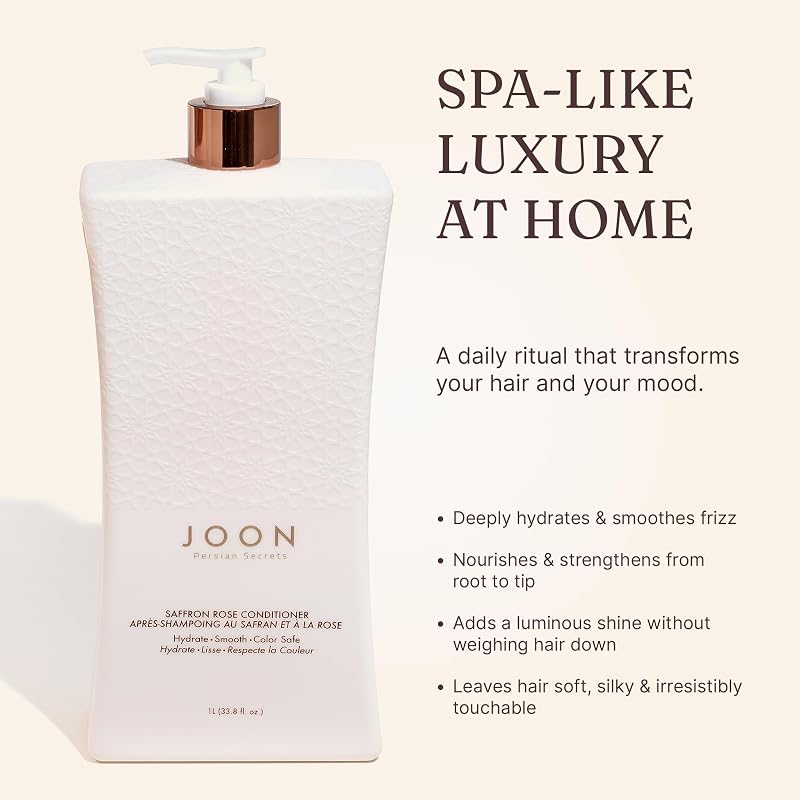 Joon Saffron Rose Conditioner | Pomegranate & Pistachio Oil 33.8 Fl Oz (Pack of 1) - Color Safe