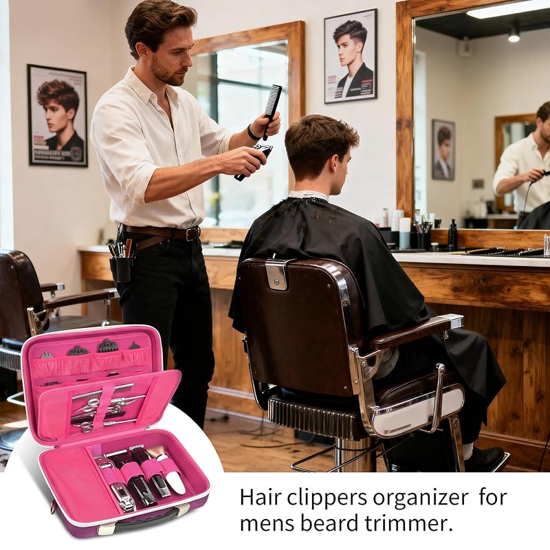 Purple Barber Case for Hair Clipper & Trimmer with Shoulder Strap - ANKHOH