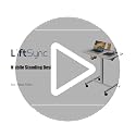 Black 28 Inch Mobile Laptop Desk with Wheels, Height Adjustable Sit-Stand Cart