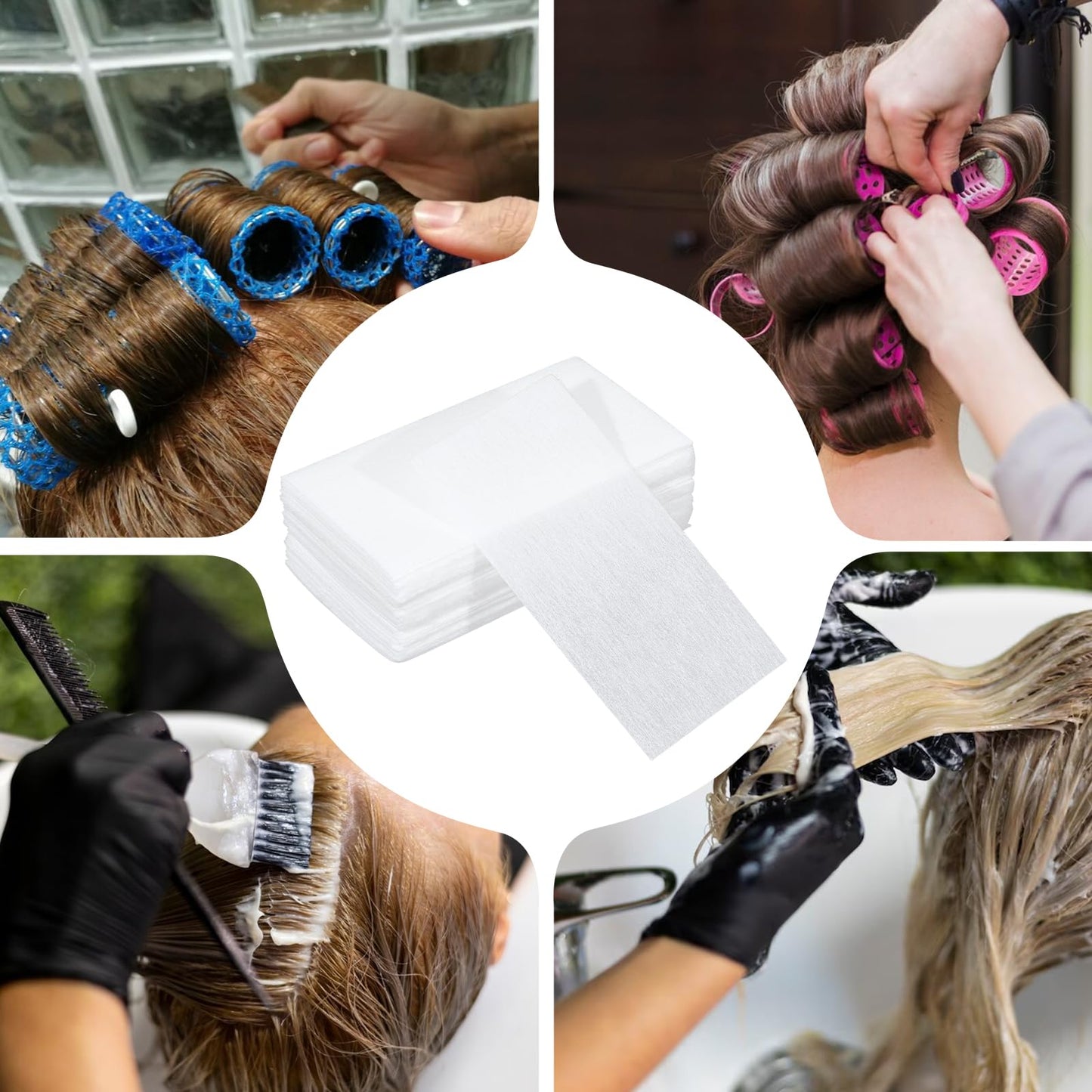 BOHUIZ 176 Pcs Disposable Perm Papers for Hair, High Temperature Resistant End Papers for Hair Perm White Thickened Curling Tools for Cold Hot Perms Professionals Salon Home