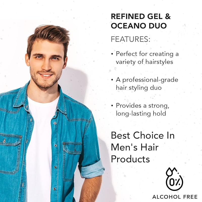 Refined & Océano Hair Gel Duo Pack - 24Hr High Hold & Shine