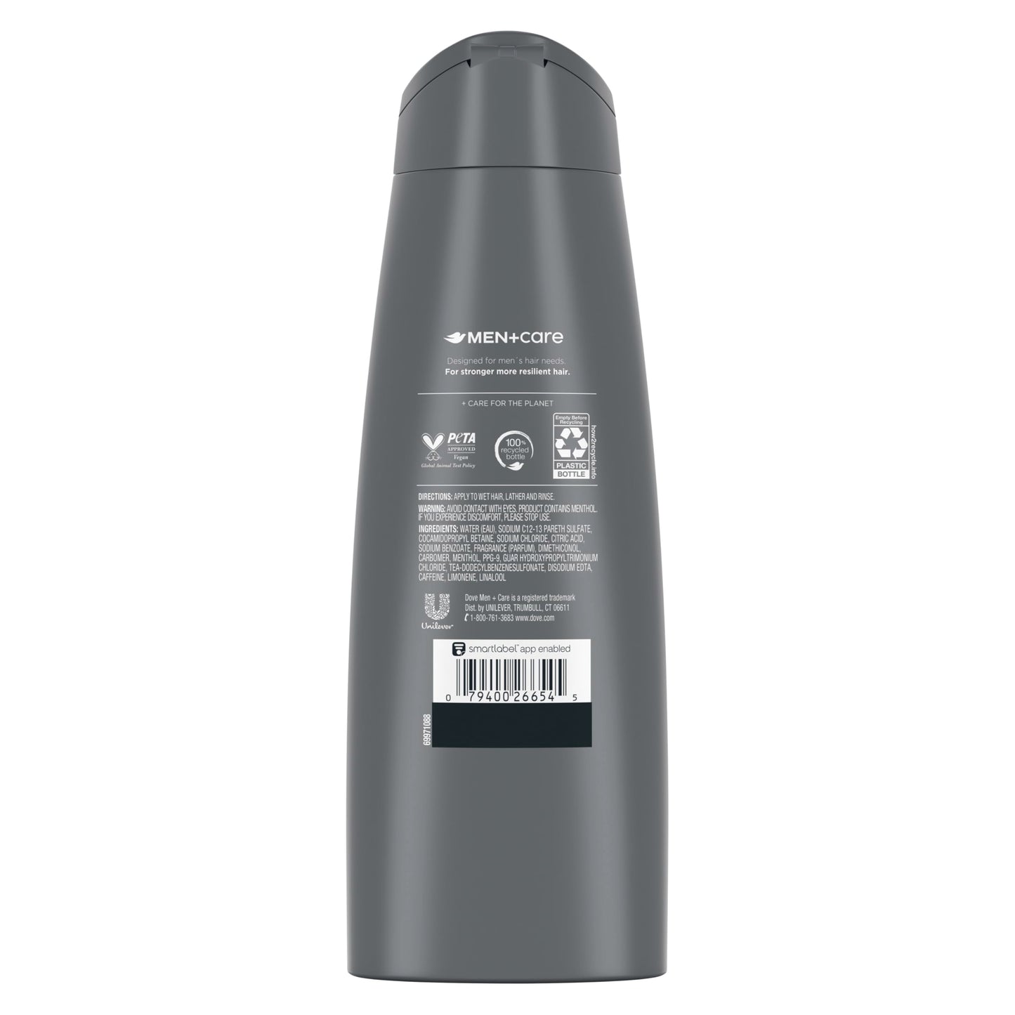 DOVE MEN + CARE Fortifying 2-in-1 Shampoo and Conditioner Fresh and Clean with Caffeine 4 Count For Everyday Care Helps Strengthen and Nourish Hair 12 oz