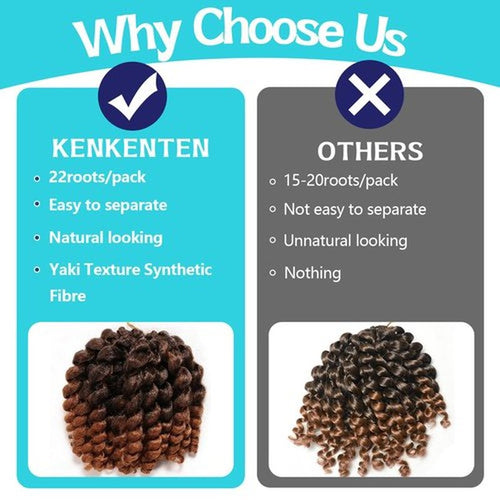 10 Inch Jamaican Bounce Crochet Hair 22 Strands 4 Packs Wand Curl Crochet Hair Curly Crochet Braids for Black Women (10 Inch (Pack of 4), #1B)
