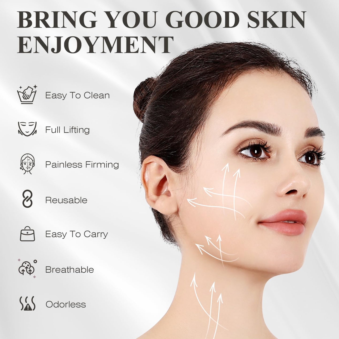 Chin Strap for Sleeping,Adjustable Chin Strap,Jaw Strap,Jawline Shaper,V Line Lifting Mask,Black,XL