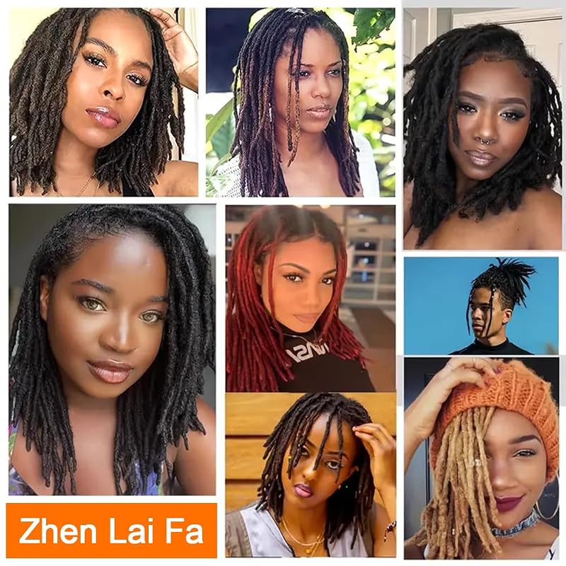 1B-0.4CM 8-Inch Dreadlock Extensions - 10 Strands Real Human Hair