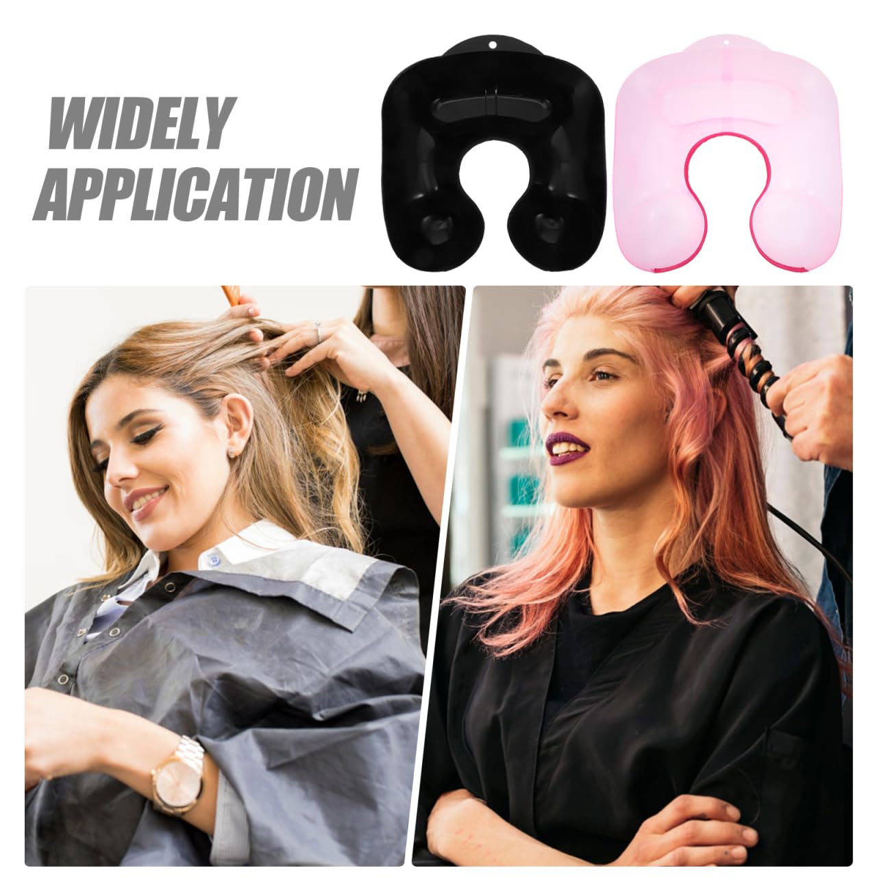 FRCOLOR 2Pcs Perm Neck Tray Salon Hairdressing Plastic Hair Coloring Shoulder Support Cover Shoulder Catcher Water Tray for Hair Styling Perming Salon & Home Use