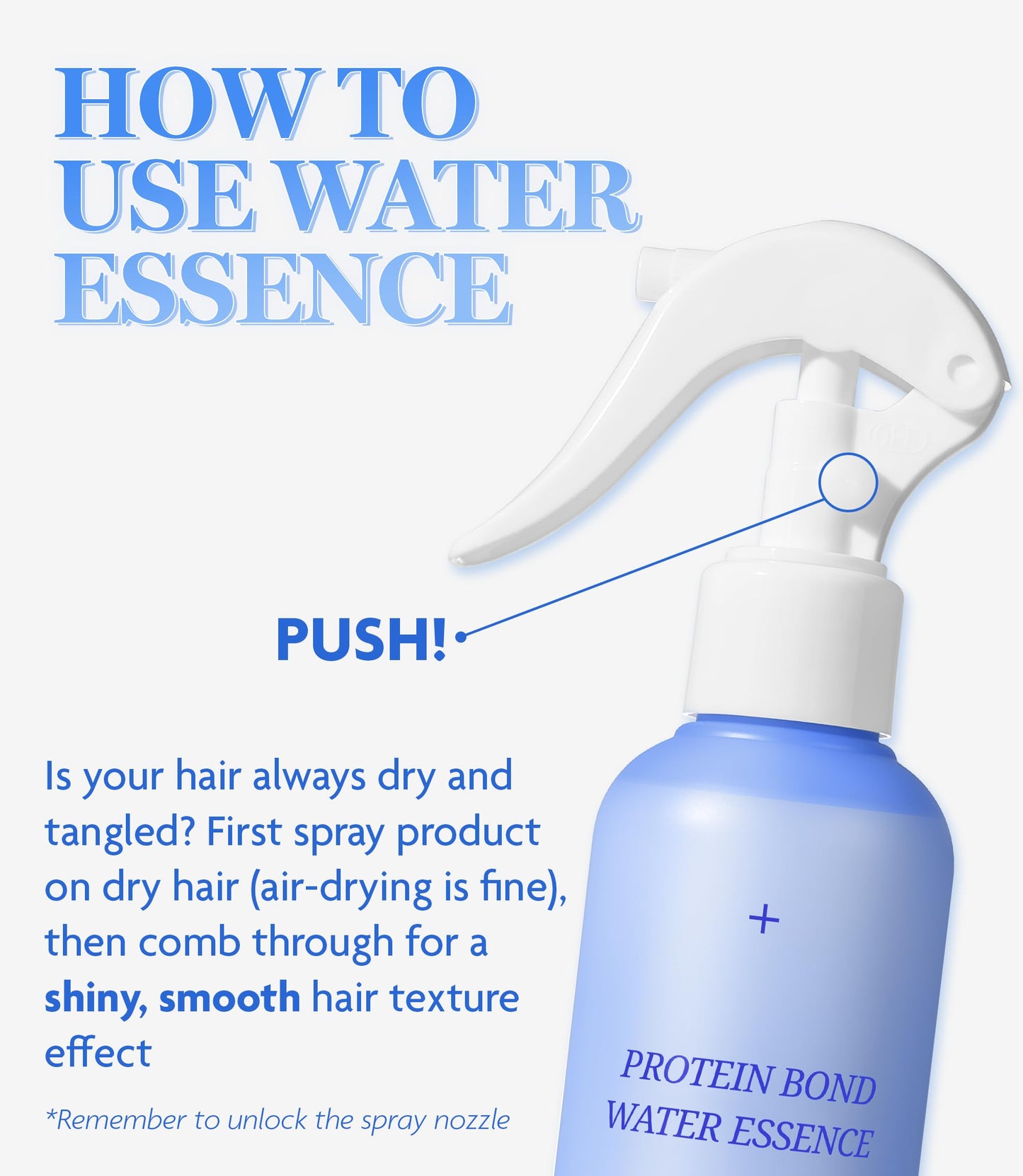 HAIR PLUS Protein Bond Water Essence for Hair 200ml | Hair Serum for Frizzy and Damaged Hair Scalp Serum Frizz Control Hair Care Products | Hair Regrowth Essence Intensive Spray Korean Hair Essence