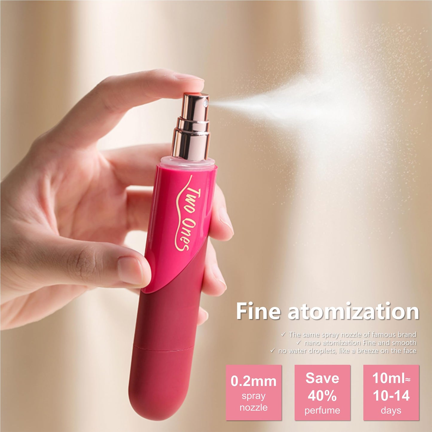 ONROCL Travel Perfume Bottle Refillable - 2 in 1 Dual Sprayer, 5ml+5ml Leak-Proof Portable Perfume Atomizer for Women & Men, Perfect for Travel, Gym, Office, Compact & Stylish Fragrance Container