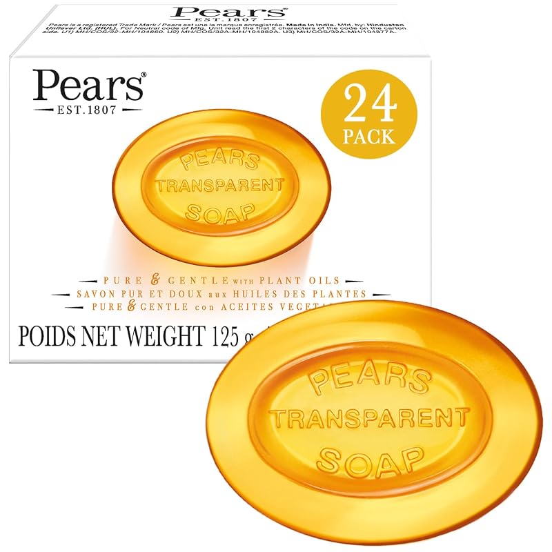 Pears Glycerin Soap Amber 24-Pack 4.4 oz Each – Original Transparent Soap Variation