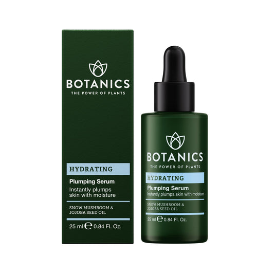 Botanics Hydrating Serum - Skin Plumping Serum for Face & Long-Lasting Hydration - Enriched with Snow Mushroom - Vegan & Cruelty-Free (0.84 Fl Oz)