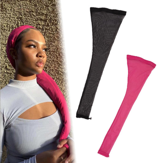 Hairweave Sleeve for Locs,Hair Weave Sleeve for Locs with Drawstring,Fashionable Design - Haircare for Wig,Extra Long Wig Breathable Stretchy with Elastic for Bun Faux Hair,For Black Women(Black)(Blac
