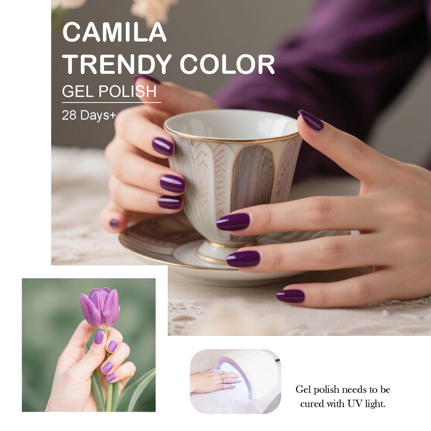 CAMILA ¿ 6pcs 15ml Gel Polish Set Red Pink Nude Green Yellow Gel Nail Polish Kit Soak Off Gel Polish Gift For Women