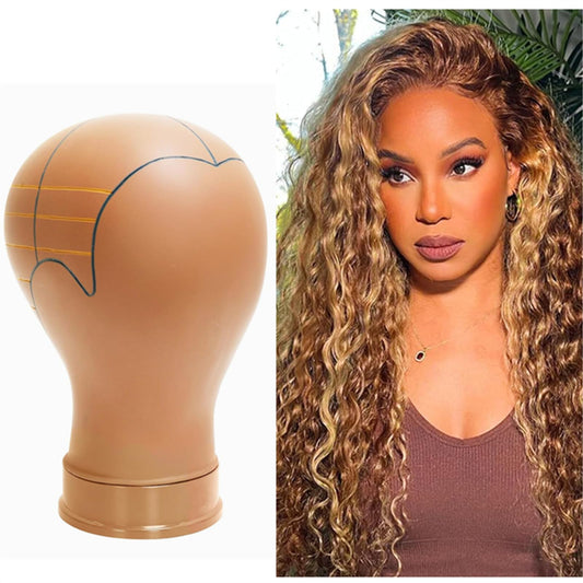 TESCOGO 22 Inch Pre-Marked Mannequin Head for Wig Making, Effective Wig Head with Guide Lines, Suitable for Most Stands, Durable and Sturdy for 10 Years