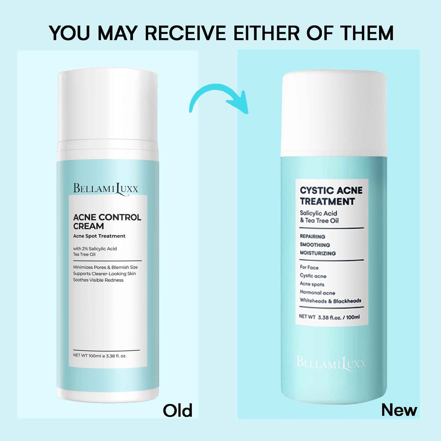 Acne Treatment for Face: Cystic Acne Spot Control Cream with Salicylic Acid & Tea Tree Oil for Blemishes - Gentle Hormonal & Pimple Treatment for Teens & Adults - 120 Day Supply & 3.38oz