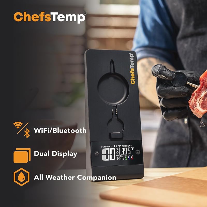 ProTemp Plus Next-Gen Wireless Meat Thermometer Stand + 1 Probe - 100% Wireless, Wi-Fi & Bluetooth