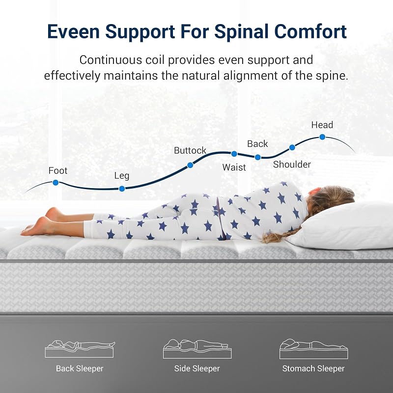 Avenco SleepSphere 8 Inch Twin Hybrid Mattress – Medium Plush, 100-Night Trial