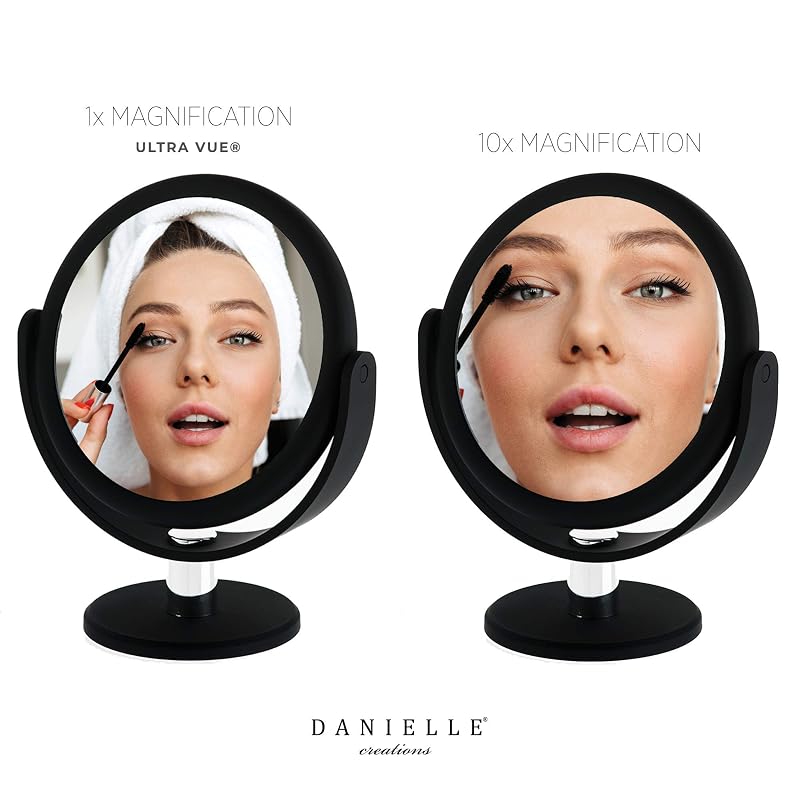Danielle Soft Touch 10x Vanity Mirror, Round, Pack of 2 – 9 Inch x 6.75 Inch