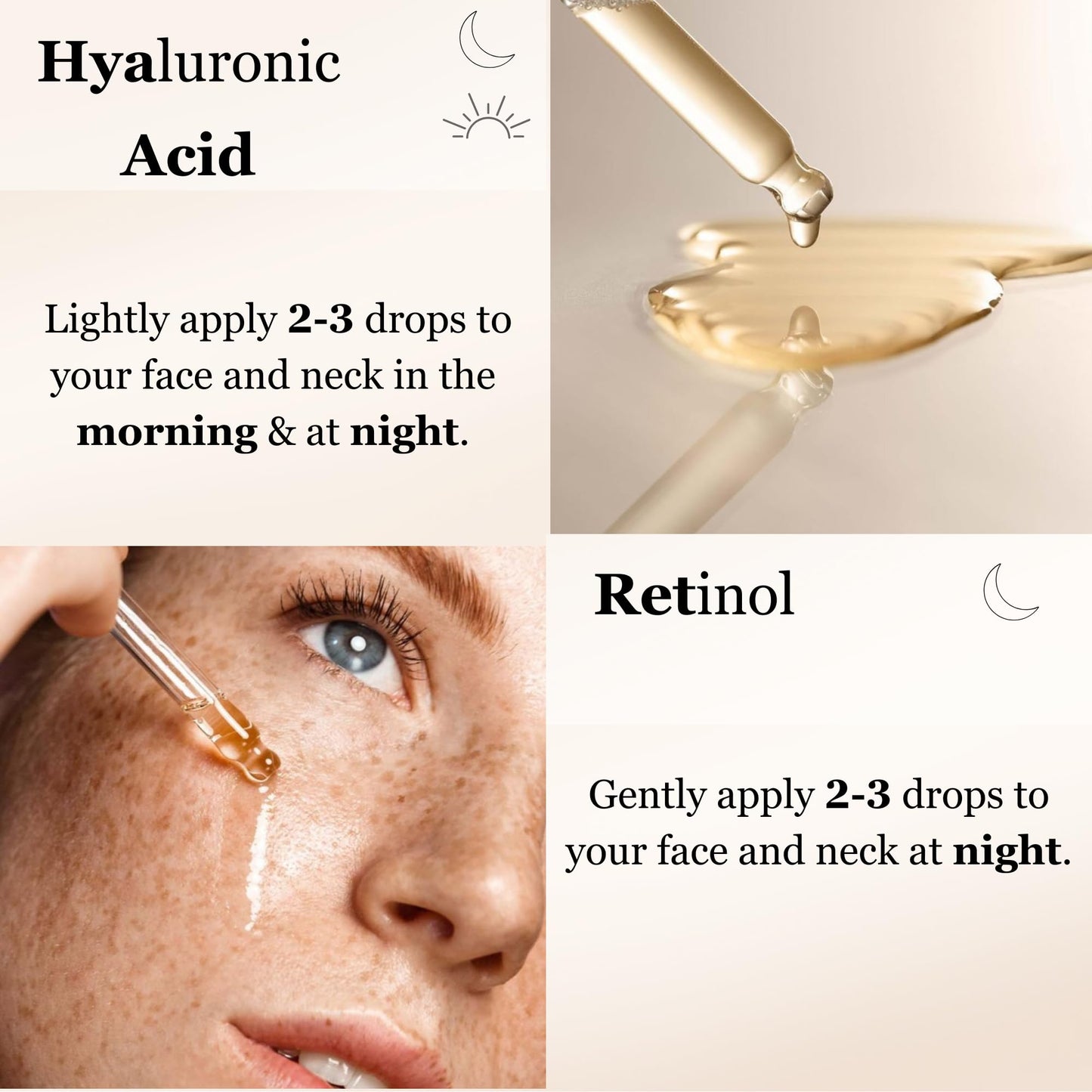 Mivida Anti-Aging Serum Set – 2.5% Retinol + Hyaluronic Acid Serum for Face – Duo Anti-Wrinkle, Lifting & Firming – Hydrating, Brightening, Collagen Boosting, Fragrance Free – 2x1 fl oz