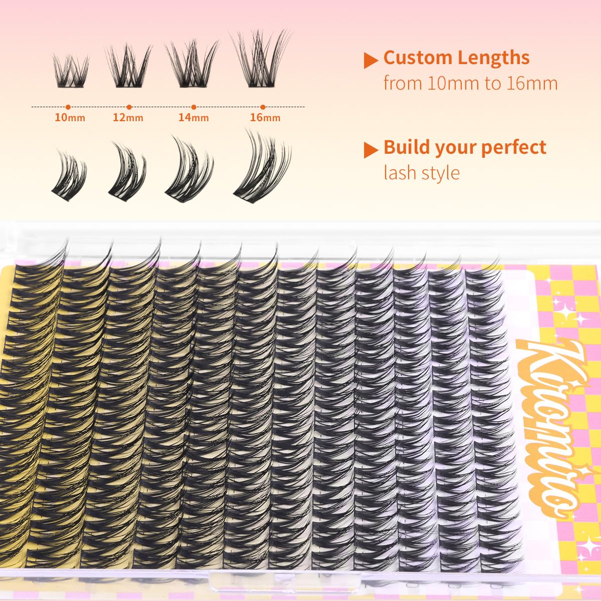Wispy Lash Clusters Natural 10-16mm Cluster Eyelash Extensions DIY Individual Lashes Extensions Double Clusters Lash Soft Lightweight Eyelash Cluster