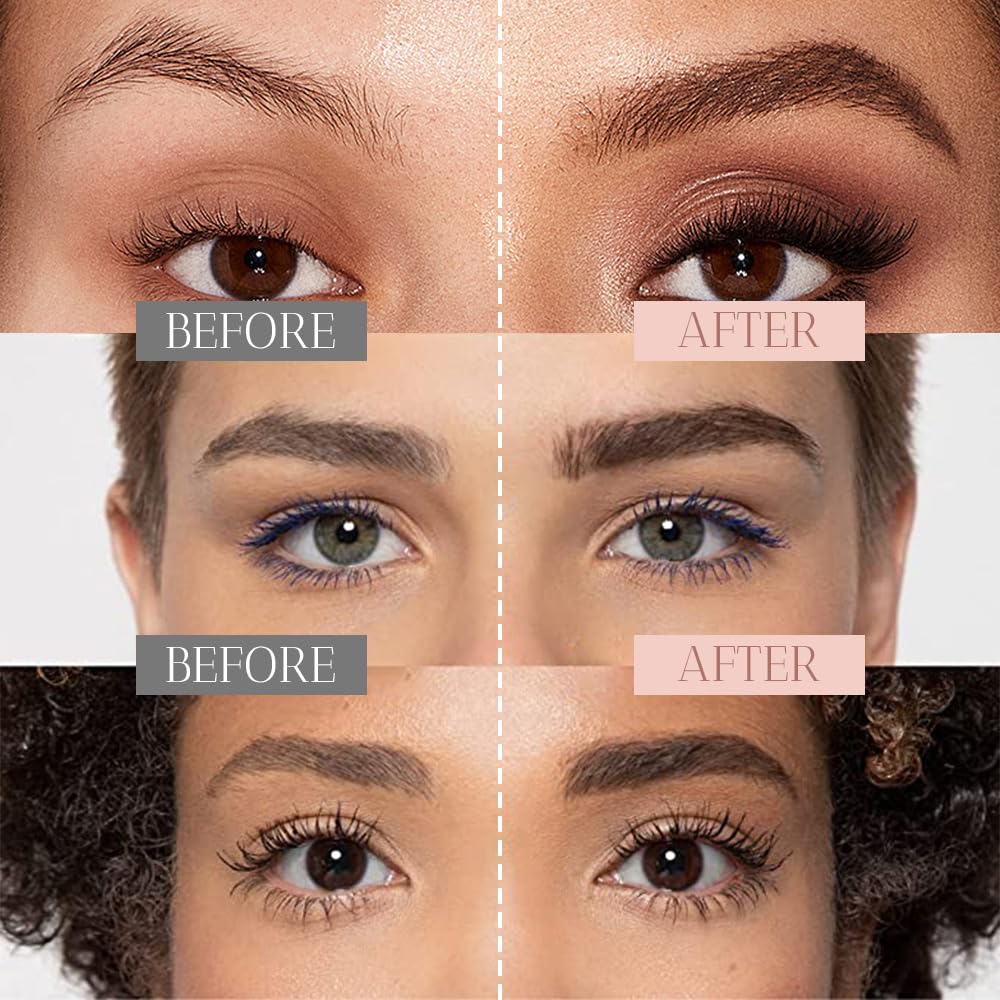 2 Pcs 3D Waterproof Magic Eyebrow Pencil, Upgrade Eyebrow Microblading Pen 4 Tipped Precise Brow Pen, Long-Lasting Fine Stroke Microblade Eyebrow Pencil (Gray)