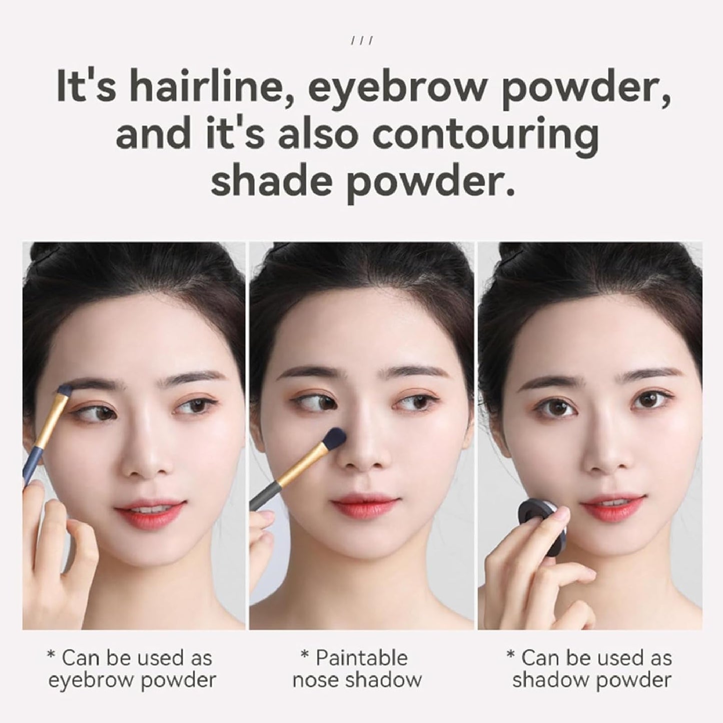 Hairbear, Hair Bear, Hair Filler Powder, Hairs Line Contour Shadow Powder, Enhanced Hairline Powders Instantly Conceals, Long Lasting Water Proof (Black)