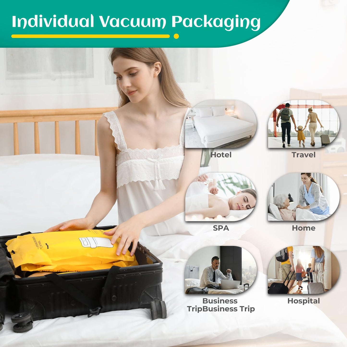 Travel Essentials Disposable Sheet Set - 2 Pack With Quilt Cover and Pillowcase, Portable Bedding for Cruise, Hotel, Camping, SPA