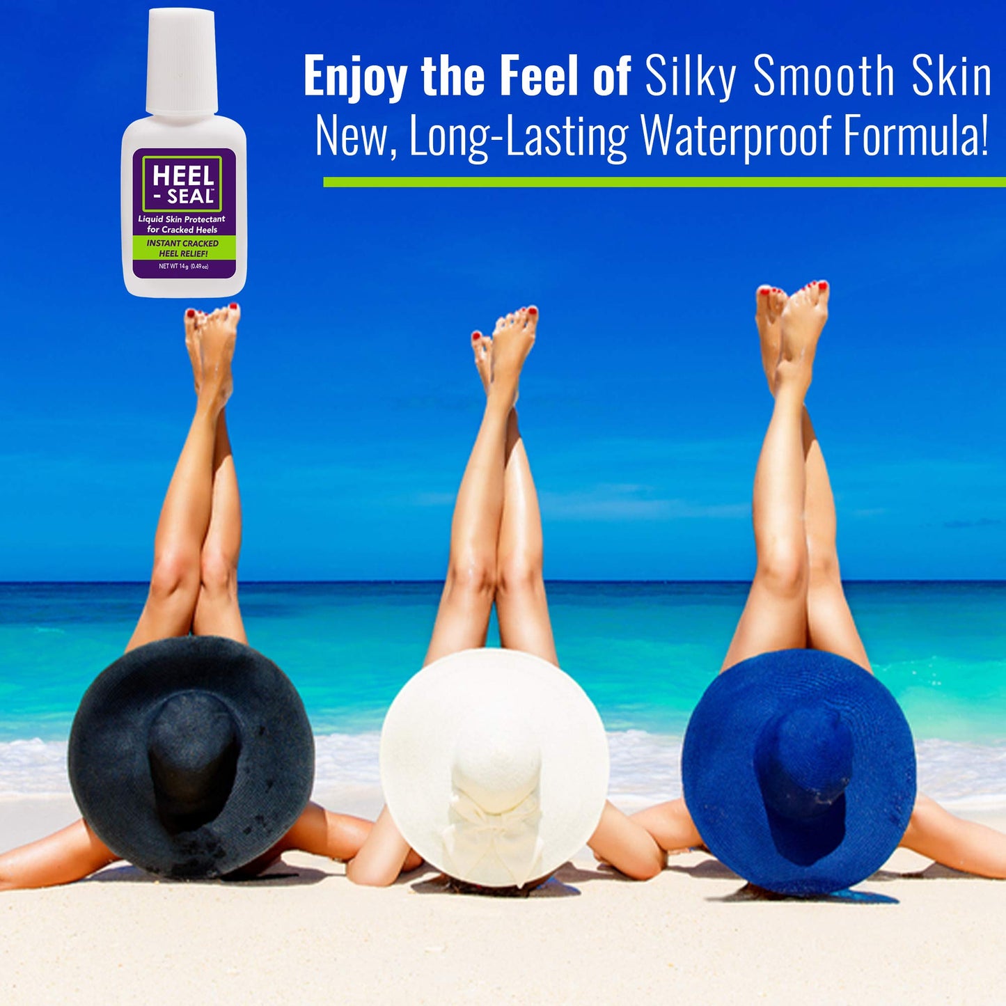 Heel-Seal - New Larger Size, 3X the Applications - The #1 Liquid Skin Protectant for Cracked Heels, Cracked Feet Treatment, Liquid Bandage, Must-Have Foot Care for Cracked Feet, Foot Repair