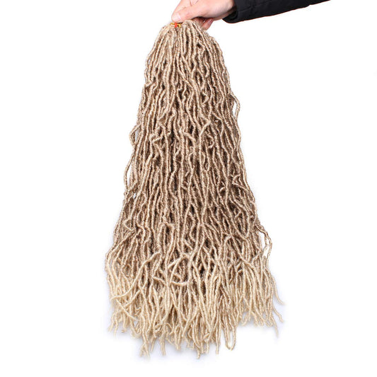 Faux Locs Crochet Hair - 18 Inch Pre-Looped 7 Packs Soft Natural Black Goddess Locs for Women