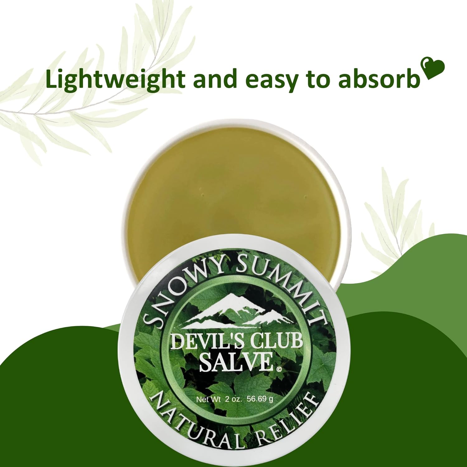 Alaska Devil's Club Salve - Handmade Herbal Muscle Rub Ointment, Light Scent, 2 oz Jar