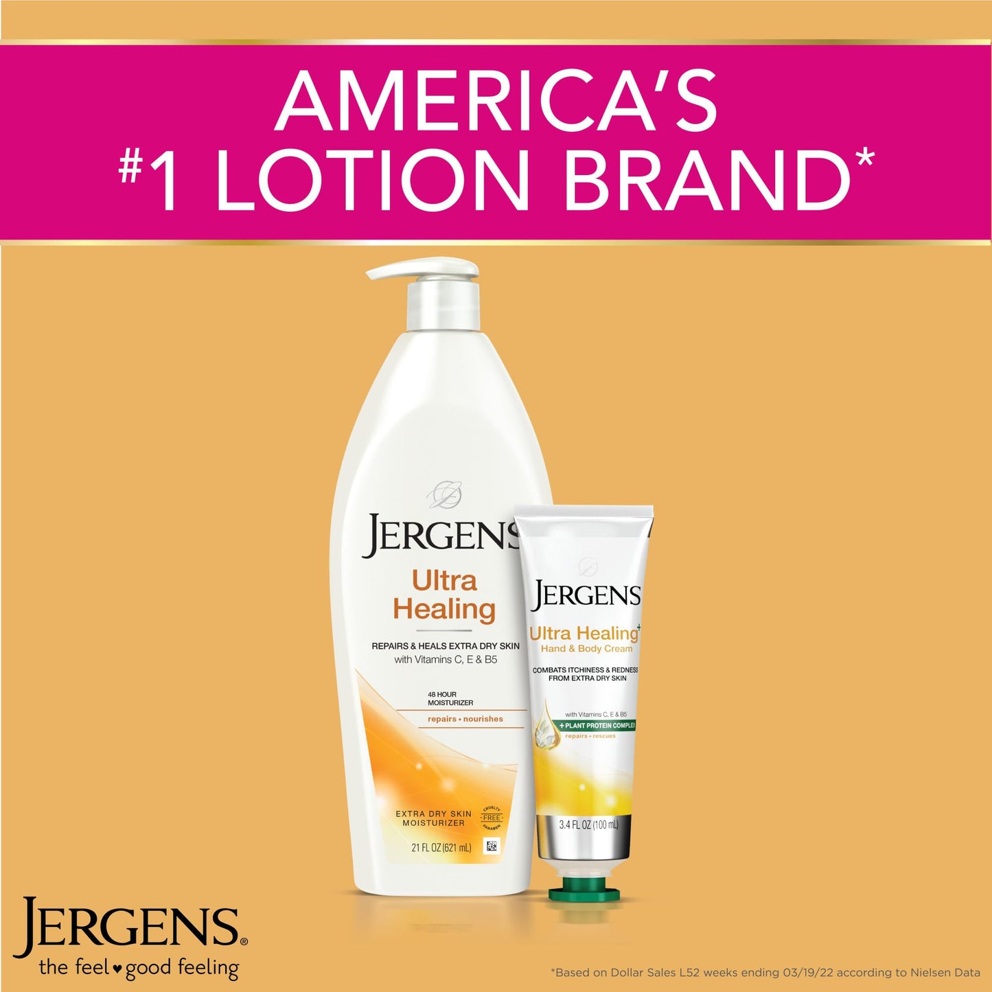 Jergens Ultra Healing Dry Skin Lotion, Hand and Body Moisturizer for Quick Absorption into Extra Dry Skin with Hydralucence Blend, Vitamins C, E and B5, 32oz