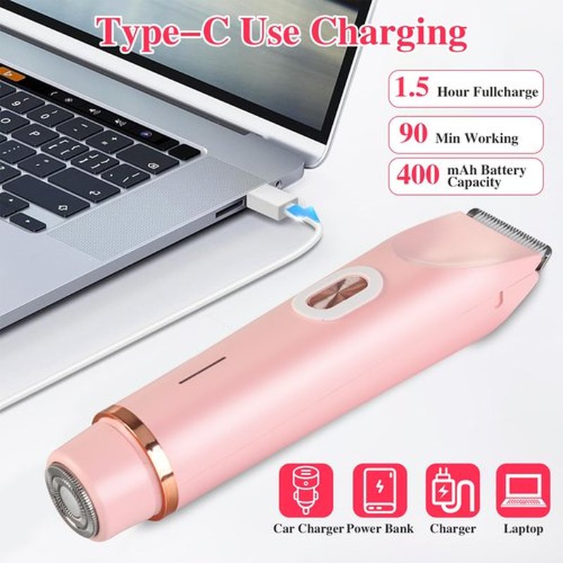 Glow Aura Womens Shaver, Bikini Trimmer for Women, Glow Aura Electric Razor, Comfort 2 in 1 Electric Lady Shaverr, Dual Head Groomer, Glowaura Womens Razor, GlowAura Bikini Shaver Body Grooming Tool