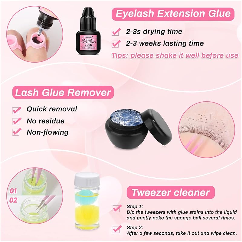 Lashes Extension Practice Kit 227 Pcs with Mannequin Head Variation Lashes Kit-06