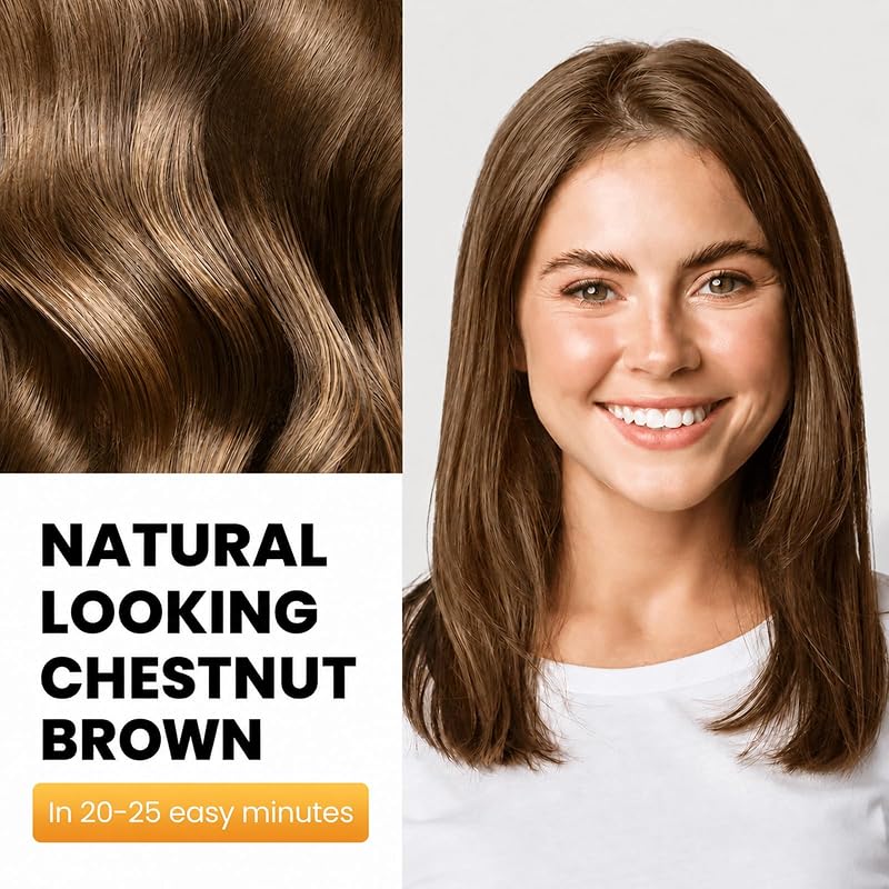 Hair Dye Shampoo 3 in 1 for Gray Hair - KS Chestnut Brown - Women & Men