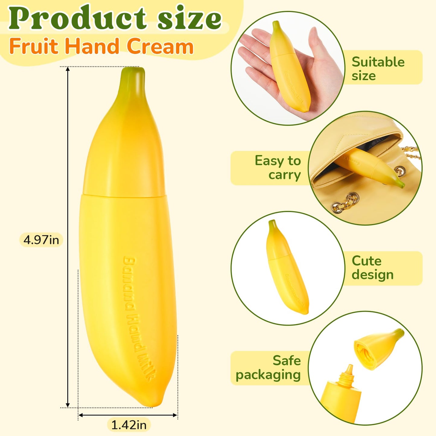 12 Pcs Banana Hand Cream Gifts Set for Women, Funny Fruit Hand Cream Gift for Baby Shower, Birthday Day, Fall Holiday Party, Bridal Shower Favors, Bridesmaid Gifts and Wedding Favors Party Supply