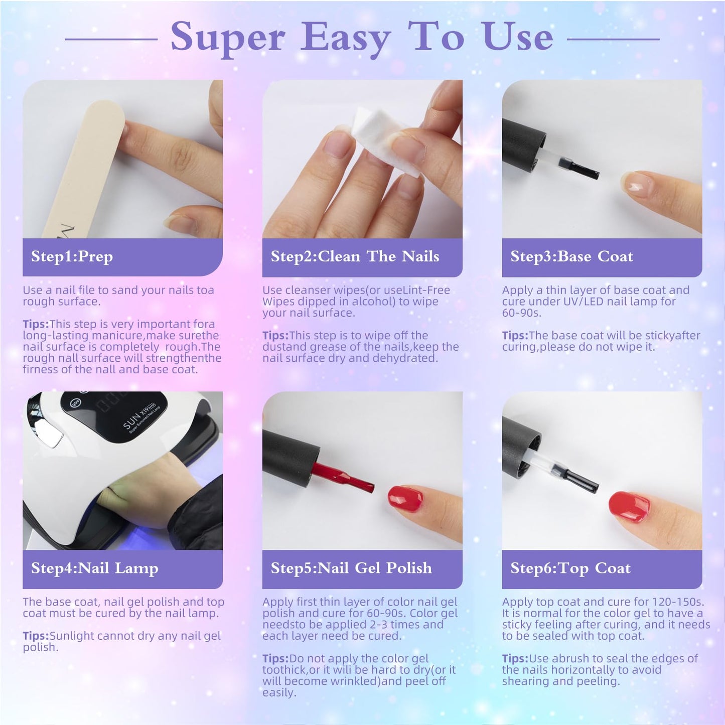 NICYVFV 38 PCS Gel Nail Set, 32 Colors Gel Polish Set Neon Pastel Shades, with Gold Silver Glitter and Glossy Matte Top Coat, Base Coat Builder gel, for Women Gift Kit