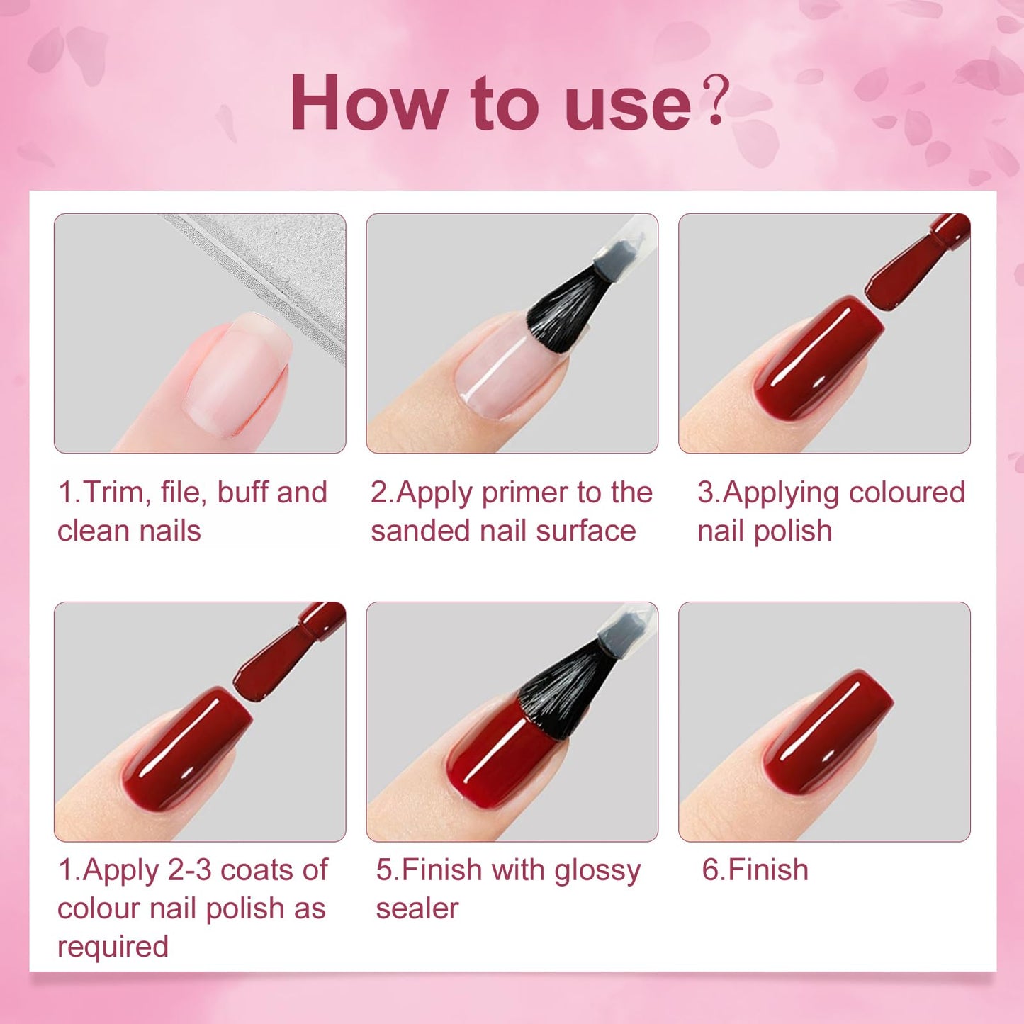 Nail Polish with Glossy Shimmery Finish - Long Lasting Chip Resistant Formula, No U V Lamp Needed- Fuchsia 0.35fl oz