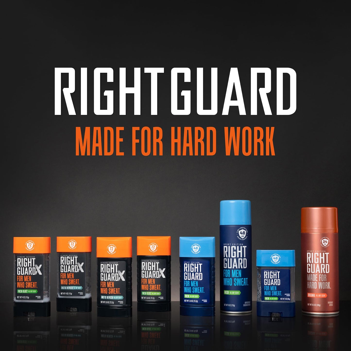 Right Guard Sport Deodorant Spray, Anti-Stain Spray Deodorant For Men, Aluminum Free, 24-Hour Odor Control, Original Scent, 8.5 oz. (2 count)