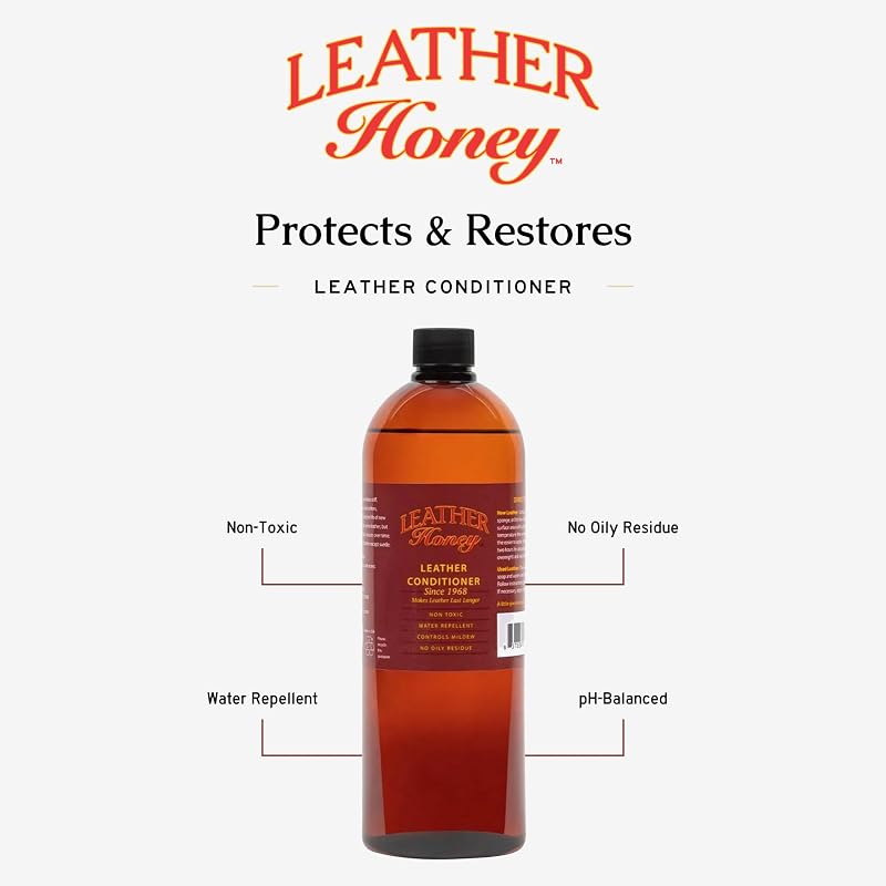 Leather Honey Leather Conditioner 32 Fl Oz - Non-Toxic, Made in USA Since 1968